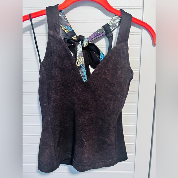 Free People Womens One Call Away Open Back V-Neck Halter Top Sz. Small EUC - Picture 12 of 12